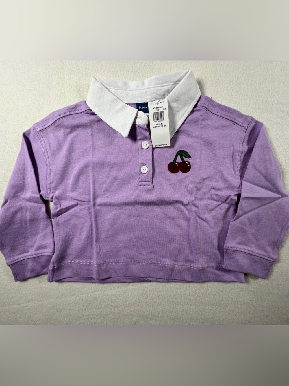 NWT Purple Polo Shorts with Cherry Embroidery Toddler Old Navy